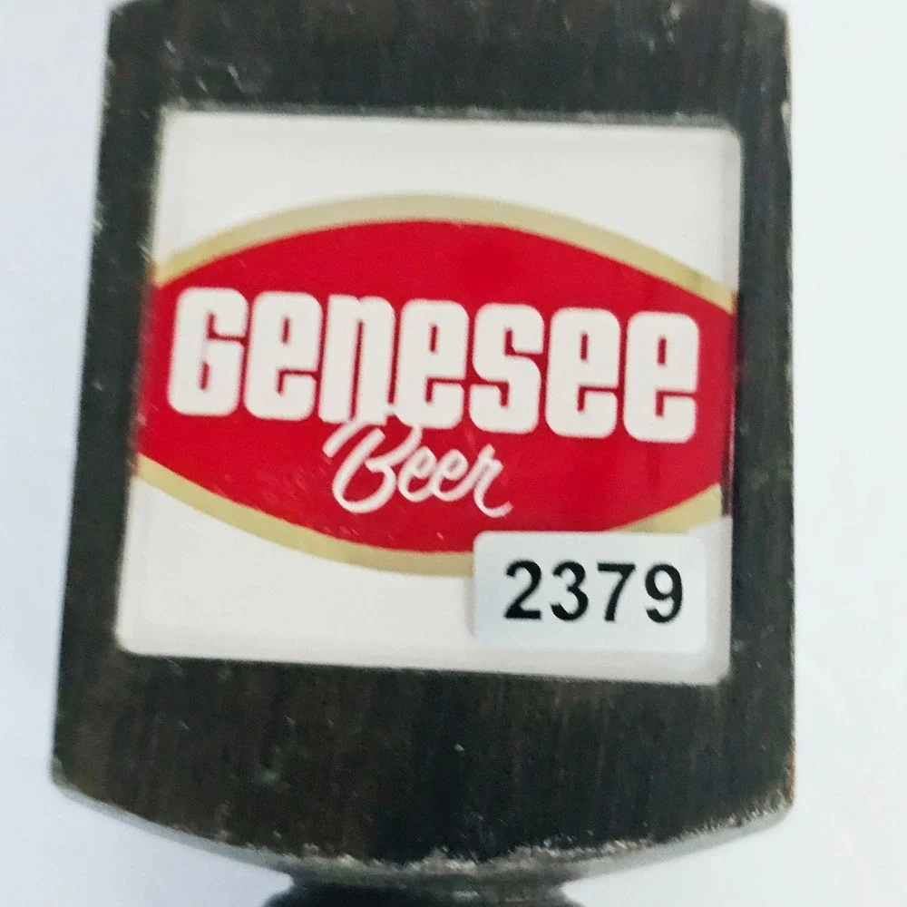 Vintage Genesee Beer Tap Handle Wood Shield Logo Bar Decor Breweriana